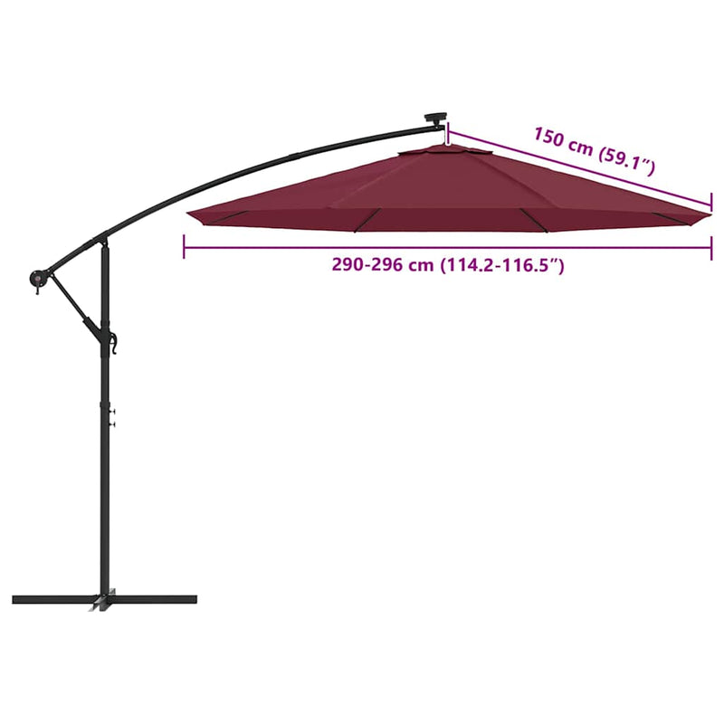 Husă de schimb pentru umbrelă de grădină, roșu bordo, 300 cm