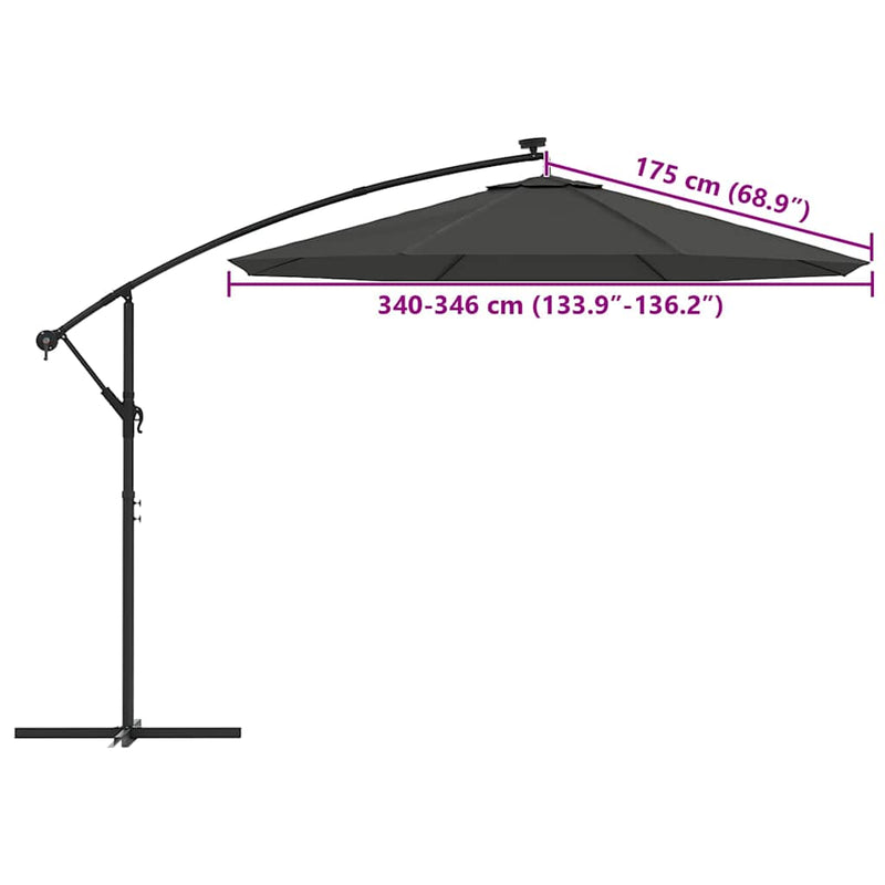 Husă de schimb pentru umbrelă de grădină, antracit, 350 cm