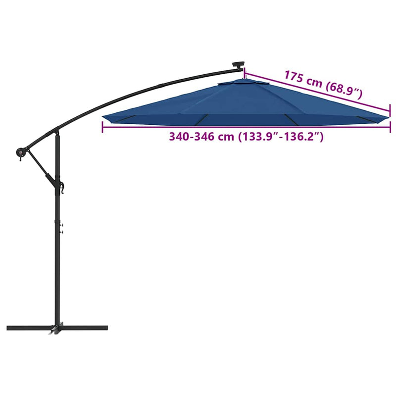 Husă de schimb pentru umbrelă de grădină albastru azuriu 350 cm