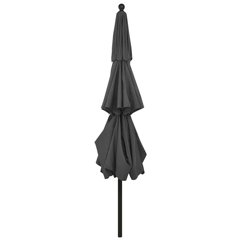 Umbrelă de grădină 3 niveluri, stâlp aluminiu, antracit, 3,5 m