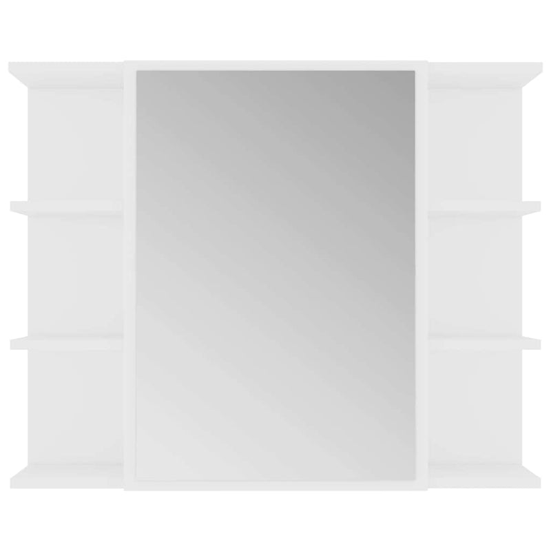Set mobilier de baie, 3 piese, alb, lemn prelucrat
