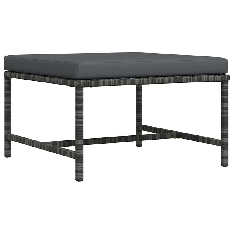 Taburet modular cu pernă, gri, poliratan