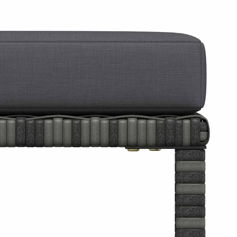 Taburet modular cu pernă, gri, poliratan
