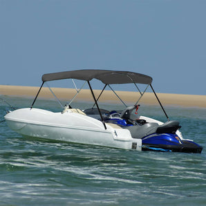 Parasolar barcă Bimini cu 3 arcuri, antracit, 183x196x137 cm