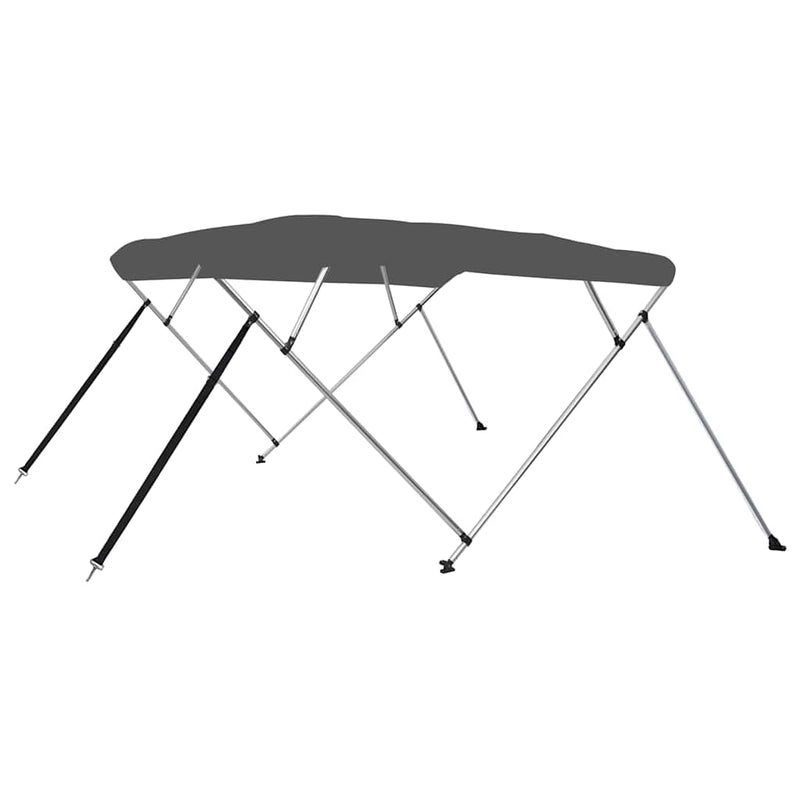 Parasolar barcă Bimini cu 4 arcuri, antracit, 243x196x137 cm