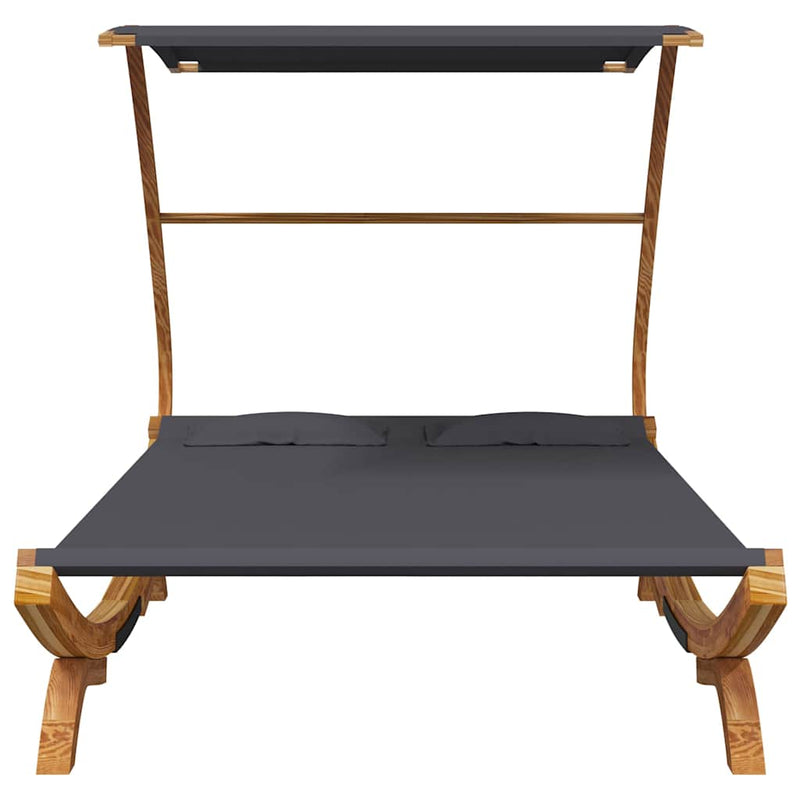 Pat de exterior cu baldachin antracit 165x203x138 cm lemn masiv