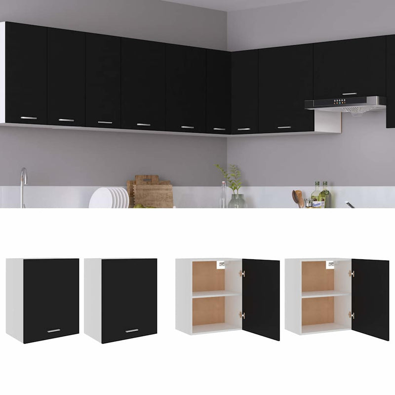 Dulapuri suspendate “Lyon”, 2 buc., negru, 50x31x60 cm