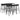 Set mobilier de bar, 7 piese, negru