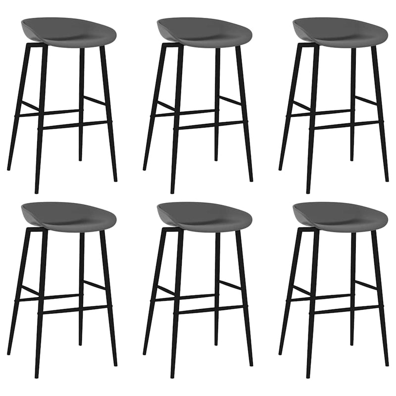 Set mobilier de bar, 7 piese, negru și gri