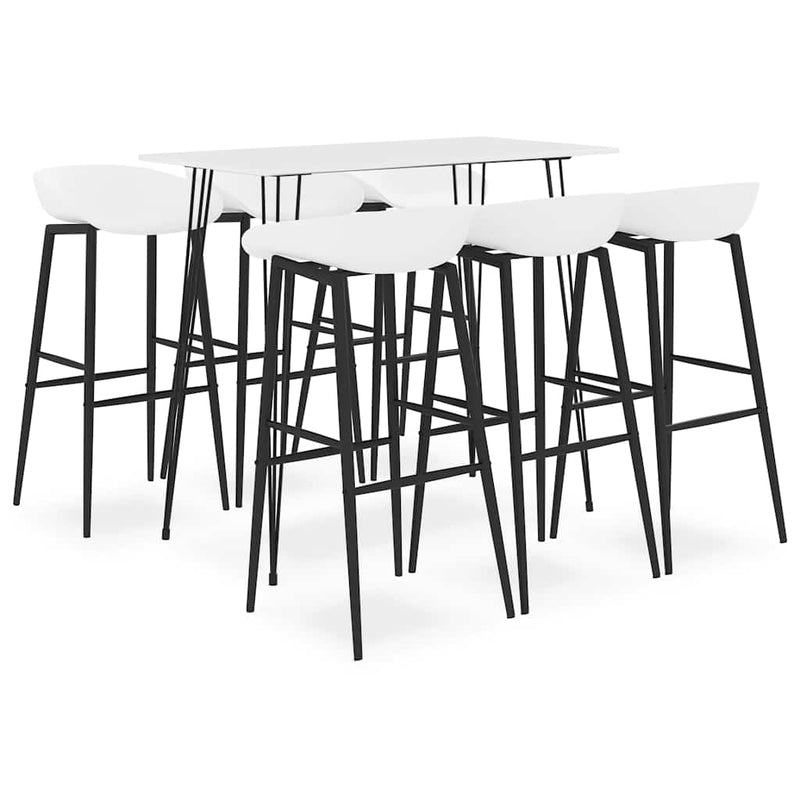 Set mobilier de bar, 7 piese, alb
