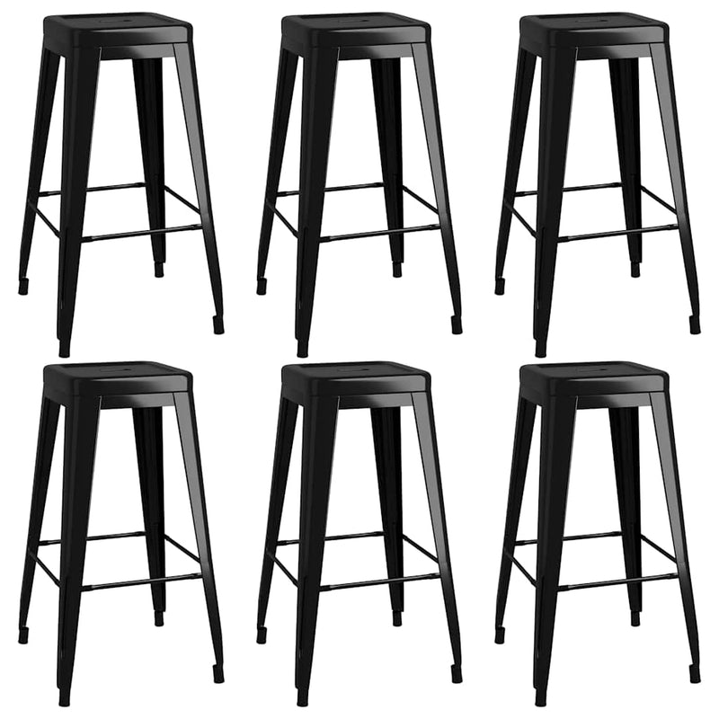 Set mobilier de bar, 7 piese, alb și negru