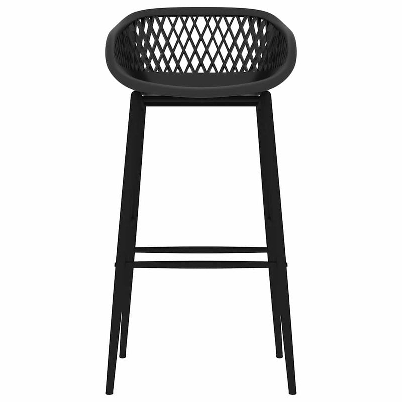 Set mobilier de bar, 7 piese, alb și negru