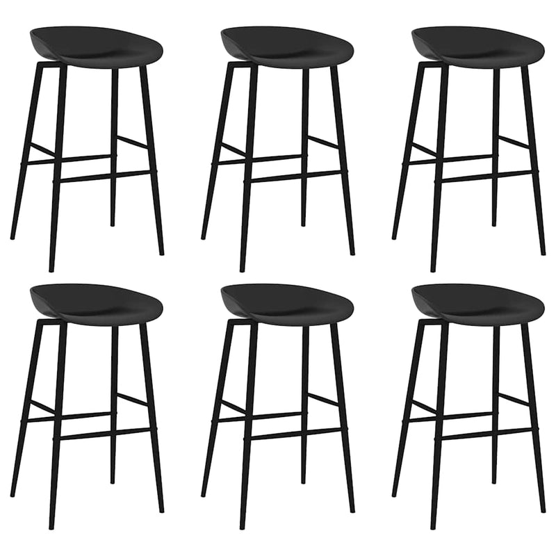 Set mobilier de bar, 7 piese, negru