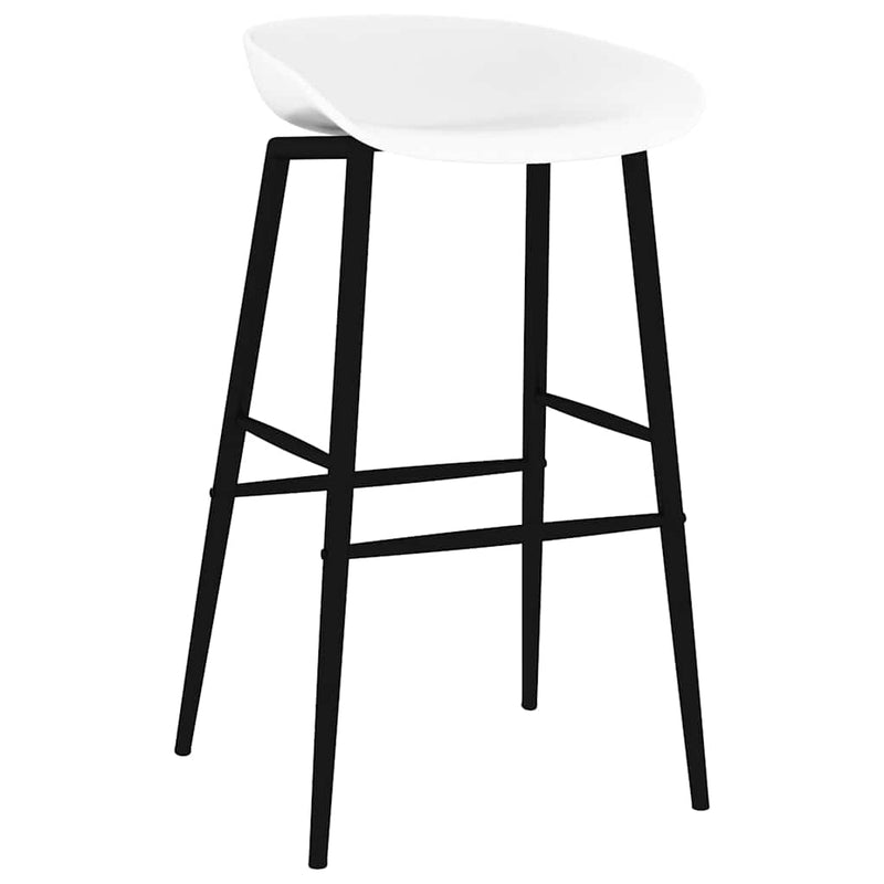 Set mobilier de bar, 7 piese, negru și alb