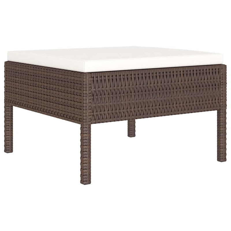 Set mobilier de grădină cu perne, 4 piese, maro, poliratan