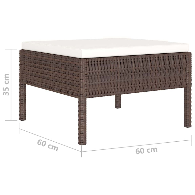 Set mobilier de grădină cu perne, 4 piese, maro, poliratan