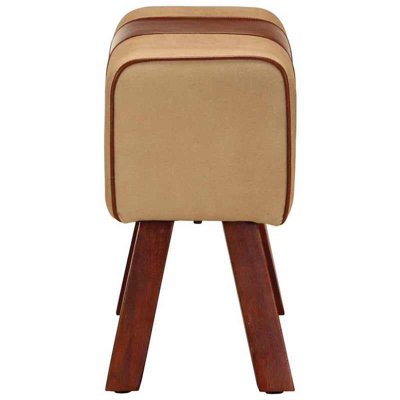 Bancă Bok gimnastică maro 58cm piele naturală/lemn masiv mango