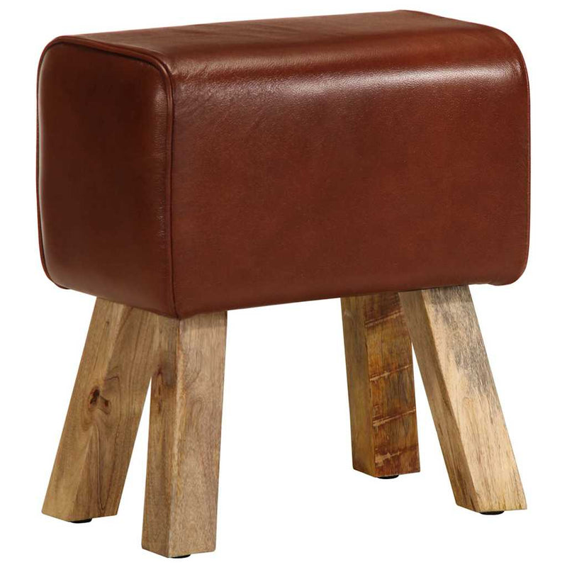 Bancă Bok gimnastică maro 38 cm piele naturală/lemn masiv mango