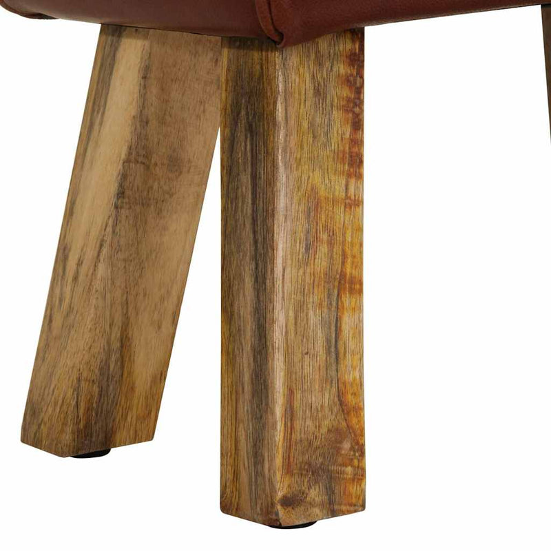 Bancă Bok gimnastică maro 38 cm piele naturală/lemn masiv mango