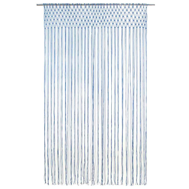 Perdea macrame, albastru, 140 x 240 cm, bumbac
