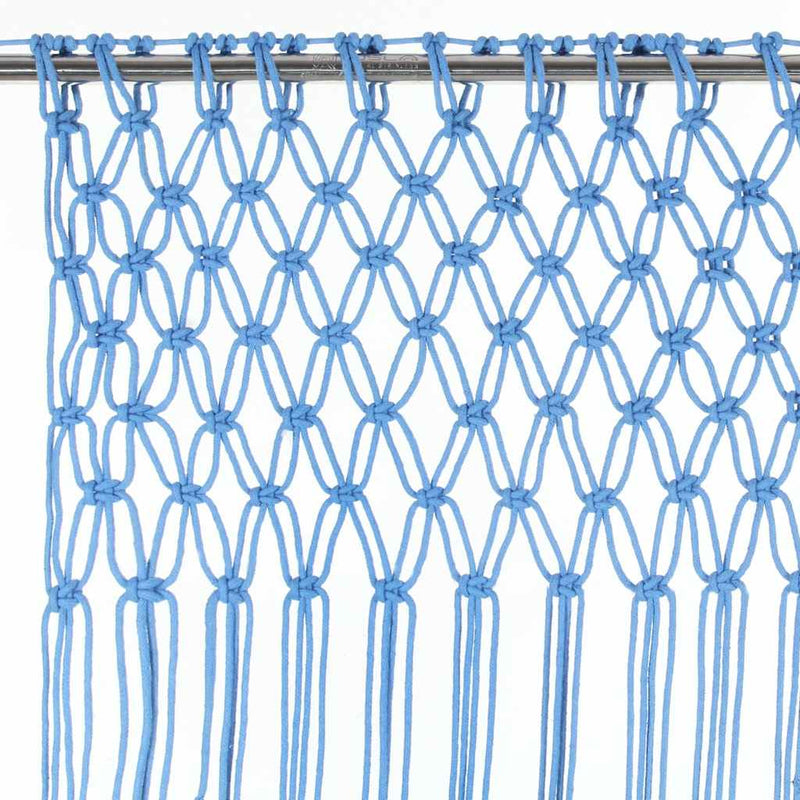 Perdea macrame, albastru, 140 x 240 cm, bumbac