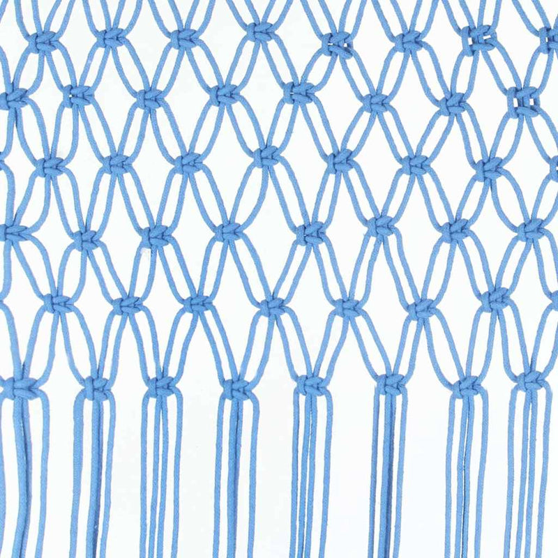 Perdea macrame, albastru, 140 x 240 cm, bumbac