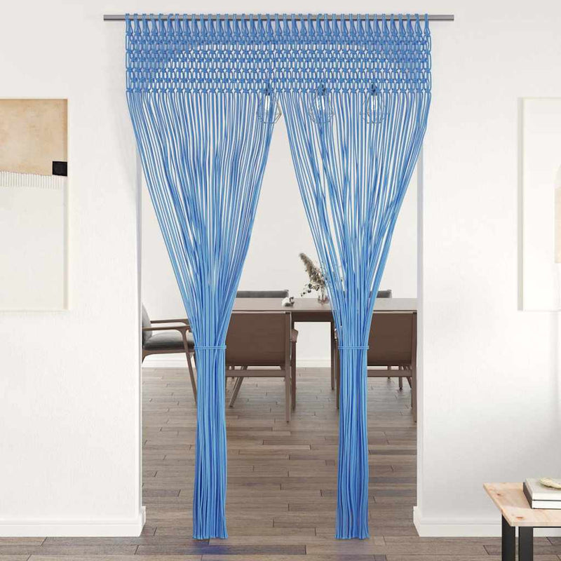 Perdea macrame, albastru, 140 x 240 cm, bumbac