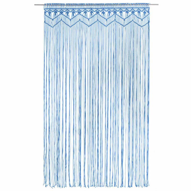 Perdea macrame, albastru, 140 x 240 cm, bumbac