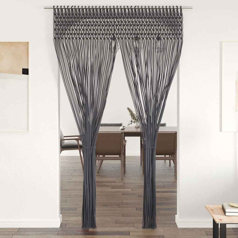 Perdea macrame, antracit, 140 x 240 cm, bumbac