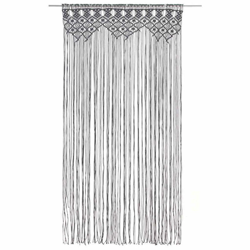 Perdea macrame, antracit, 140 x 240 cm, bumbac