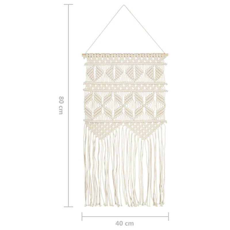 Cuier de perete macrame, 40x80, bumbac