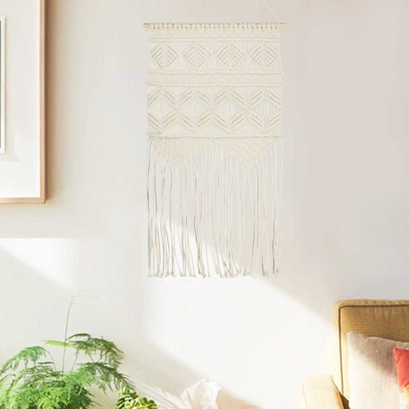 Cuier de perete macrame, 40x80, bumbac