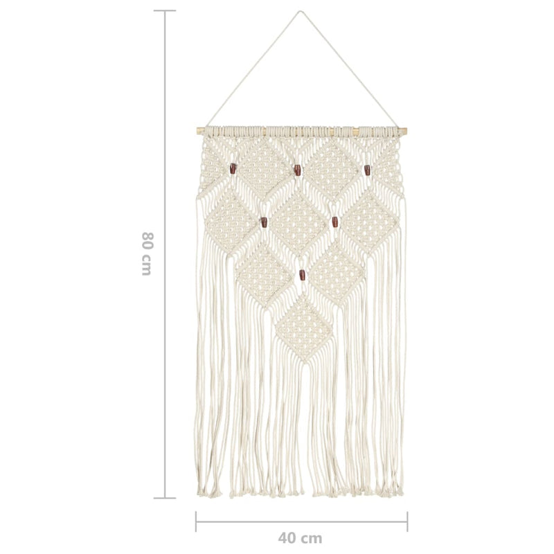 Cuier de perete din macrame, 40x80, bumbac
