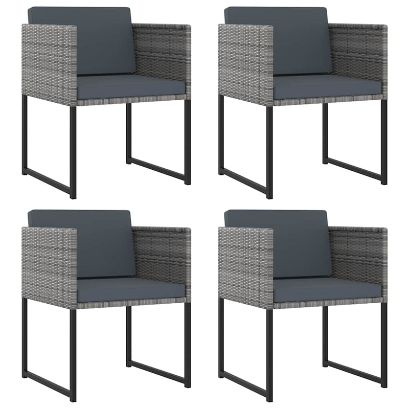 Set mobilier grădină cu perne, 9 piese, gri, poliratan