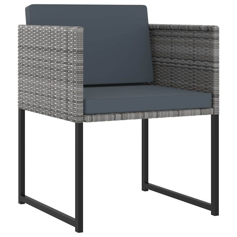 Set mobilier grădină cu perne, 9 piese, gri, poliratan