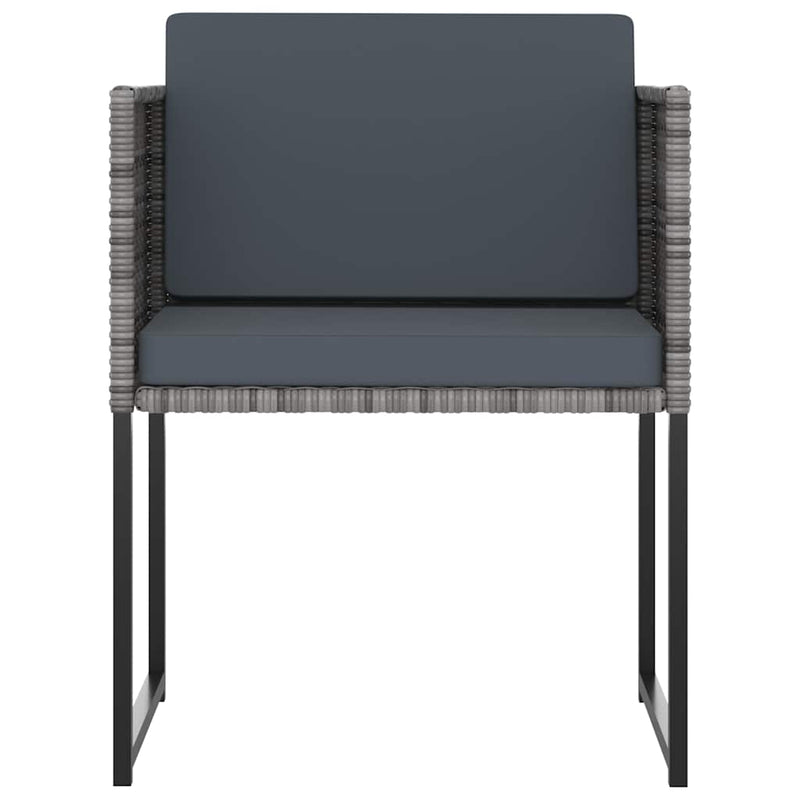 Set mobilier grădină cu perne, 9 piese, gri, poliratan