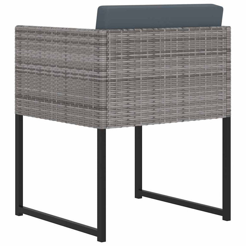 Set mobilier grădină cu perne, 9 piese, gri, poliratan