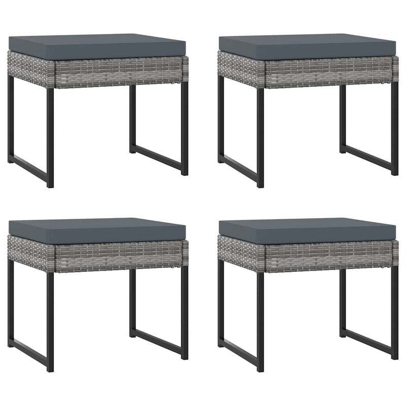 Set mobilier grădină cu perne, 9 piese, gri, poliratan
