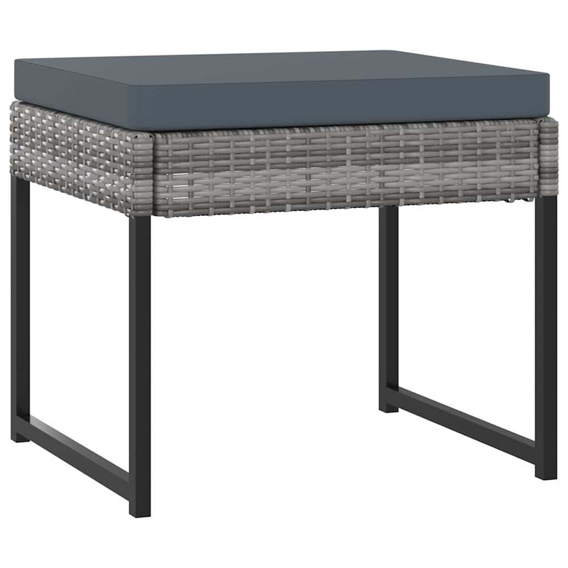Set mobilier grădină cu perne, 9 piese, gri, poliratan