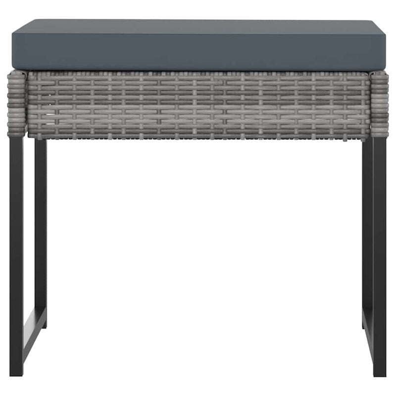 Set mobilier grădină cu perne, 9 piese, gri, poliratan