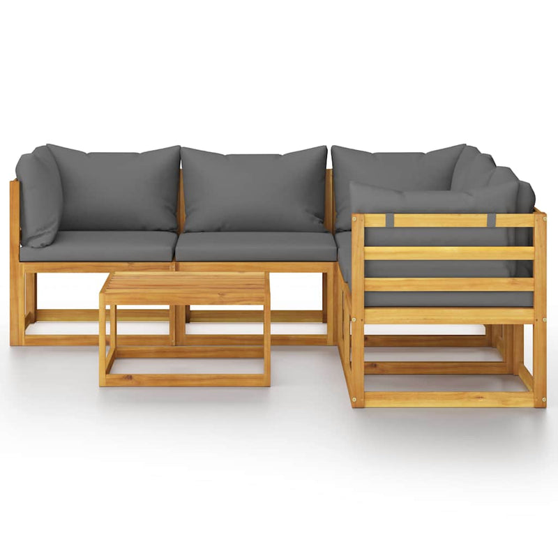 Set mobilier grădină cu perne, 6 piese, lemn masiv acacia