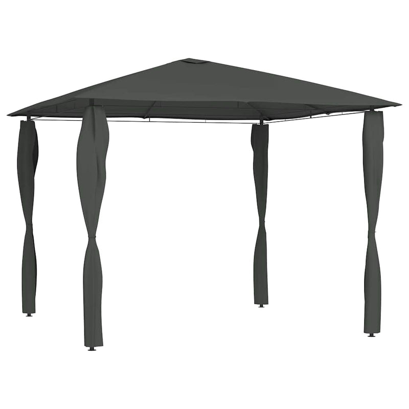 Pavilion cu huse pentru stâlpi, antracit, 3x3x2,6 m, 160 g/m²