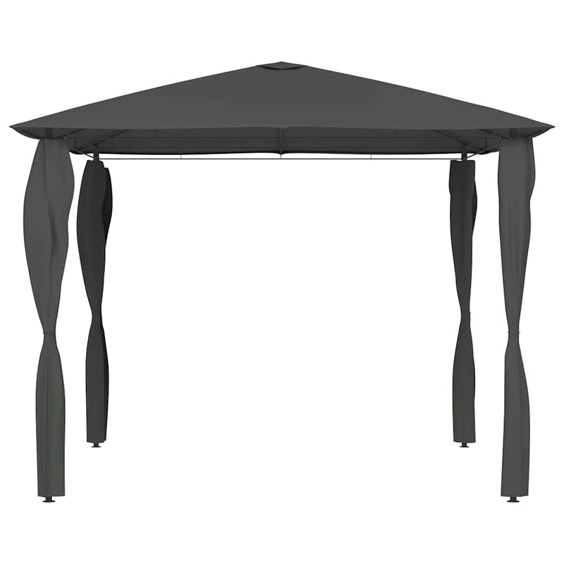 Pavilion cu huse pentru stâlpi, antracit, 3x3x2,6 m, 160 g/m²
