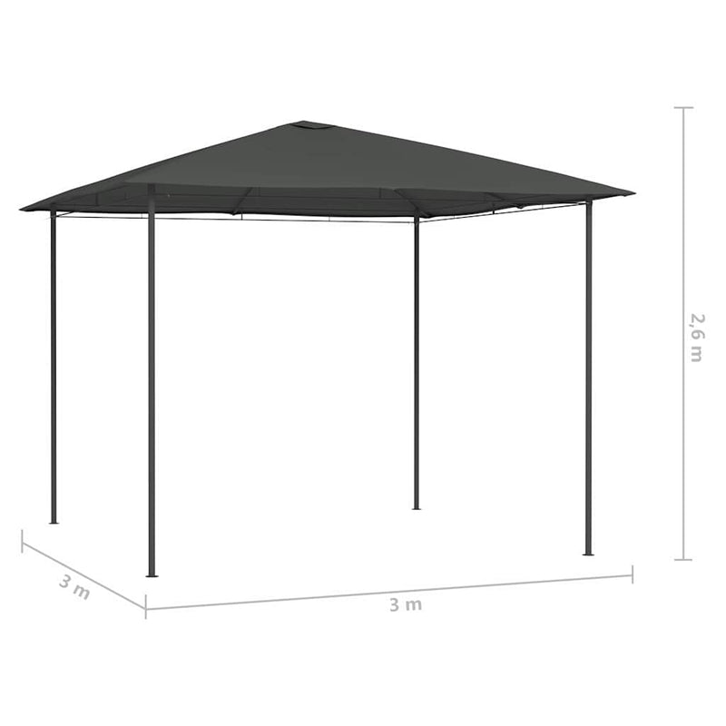 Pavilion, antracit, 3x3x2,6 m, 160 g/m²