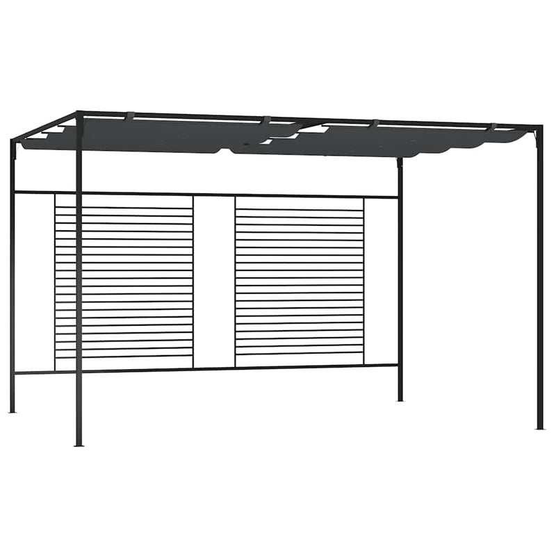 Pavilion cu acoperiș retractabil, antracit, 4x3x2,3 m, 180 g/m²