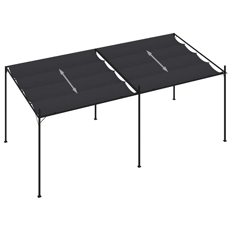 Pavilion cu acoperiș retractabil, antracit, 600x300x233 cm