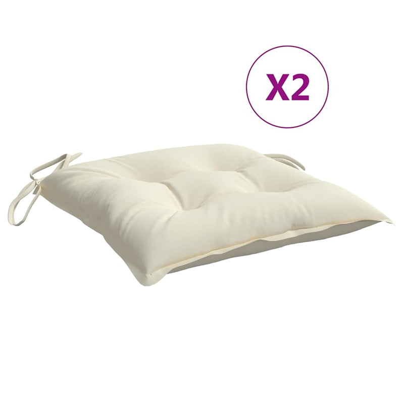 Perne de scaun, 2 buc., alb crem, 50x50x7 cm, textil oxford