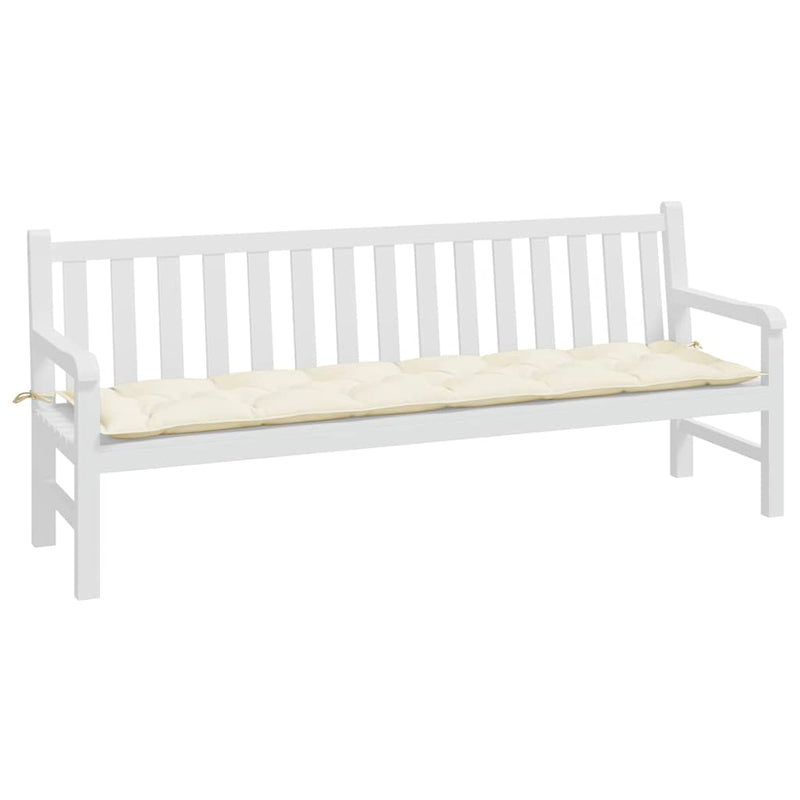 Pernă bancă de grădină, alb crem, 200x50x7 cm, textil oxford
