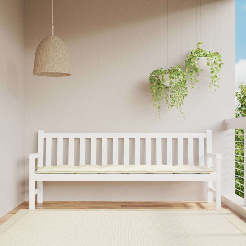 Pernă bancă de grădină, alb crem, 200x50x7 cm, textil oxford