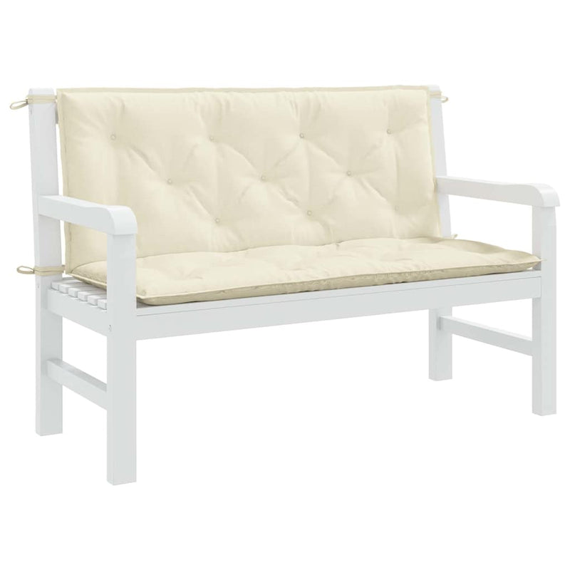 Pernă bancă de grădină, alb crem 120x(50+50)x7 cm textil oxford